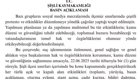 Şişli’de 1 Günlük Şov Yasağı